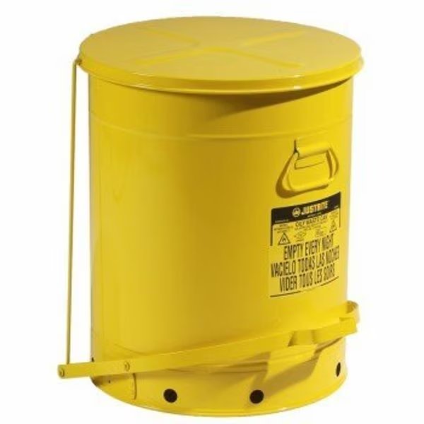 Steel Self-Closing Oily Waste Can Foot Operated Cover ext. dia. 18.375